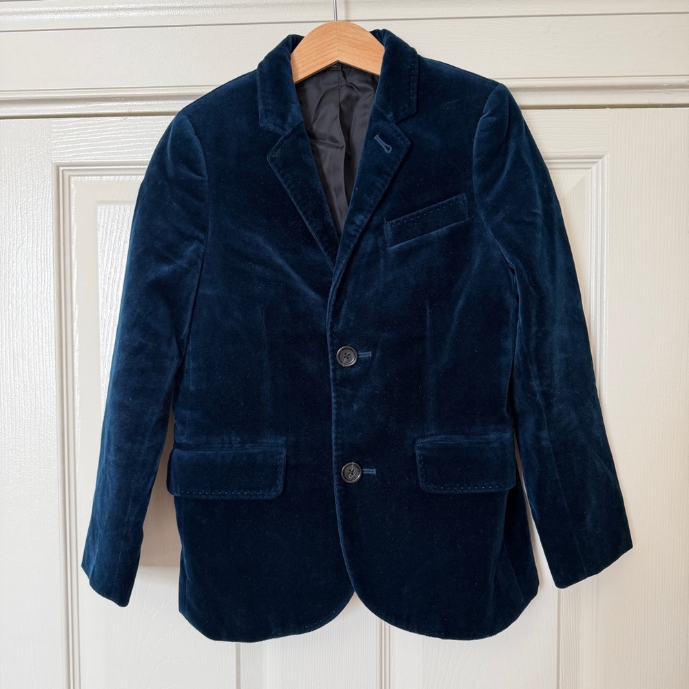Crewcuts Ludlow Velvet Jacket Midnight Blue Boys Size 7